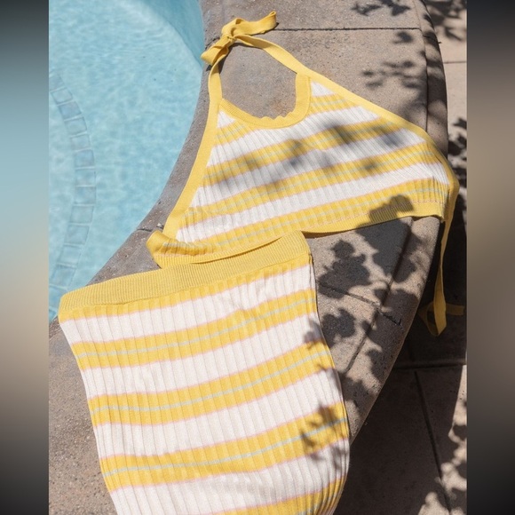 🔵CLEARANCE🔵Revolve/Callahan Knitwear Ronnie Halter Top in Mango Multi NEW/NWT! - Picture 6 of 7